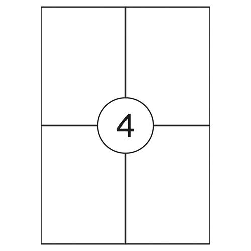 OFFICE products etiketten, wit, rechte hoeken, 100 vel, 105 x 148 mm, 4 etiketten per vel