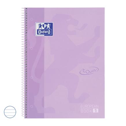 OXFORD Touch Europeanbook A4+ 4-gaats Lijn 80vel Pastel Paars