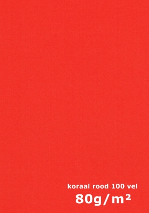 papier Koraal rood A4 80gr - 100 vel