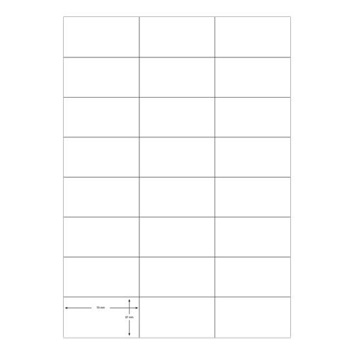Q-CONNECT etiketten, wit, rechte hoeken, 70 x 37 mm, 100 vel, 24 etiketten per vel