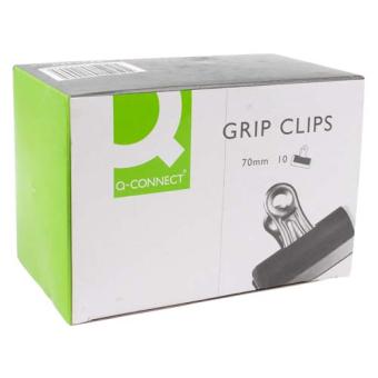 Q-CONNECT bulldogclip, zwart, 70 mm, doos van 10 stuks
