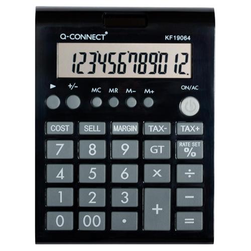 Q-CONNECT bureaurekenmachine KF19064, 12 cijfers, zwart