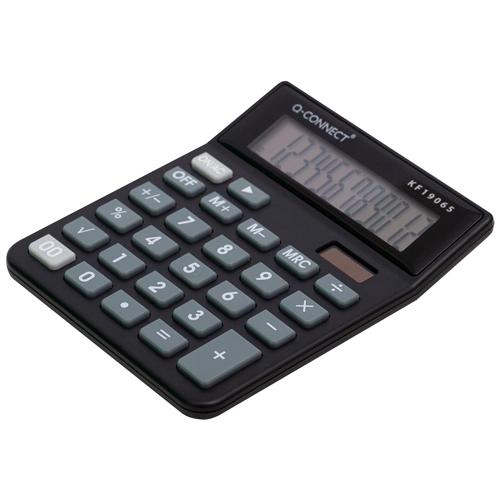 Q-CONNECT bureaurekenmachine KF19065, 12 cijfers, zwart