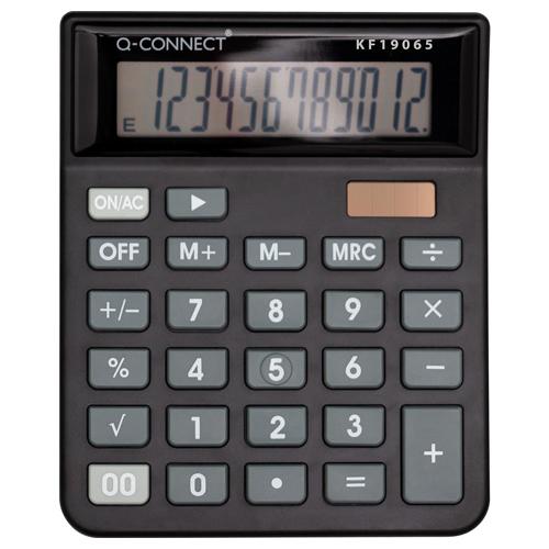 Q-CONNECT bureaurekenmachine KF19065, 12 cijfers, zwart