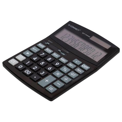 Q-CONNECT bureaurekenmachine KF19066, 12 cijfers, zwart