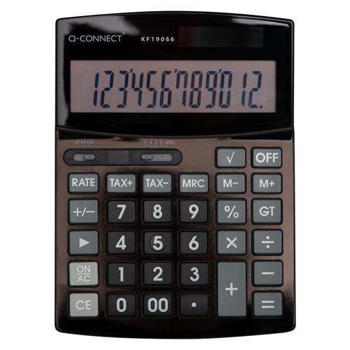 Q-CONNECT bureaurekenmachine KF19066, 12 cijfers, zwart