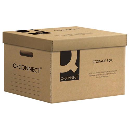 Q-CONNECT containerdoos, met deksel, formaat: 51,5 x 30,5 x 35 cm, grijs