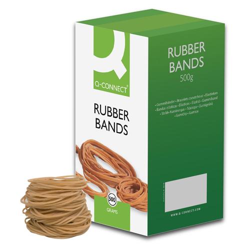 Q-CONNECT elastieken, breedte 1,5 mm, lengte 80 mm, nr 18, doos van 500 g