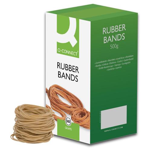 Q-CONNECT elastieken, breedte 1,5 mm, lengte 90 mm, nr 19, doos van 500 g