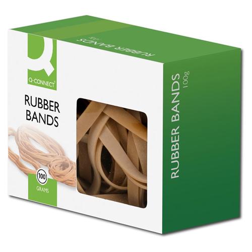 Q-CONNECT elastieken, breedte 10 mm, lengte 120 mm, doos van 100 g