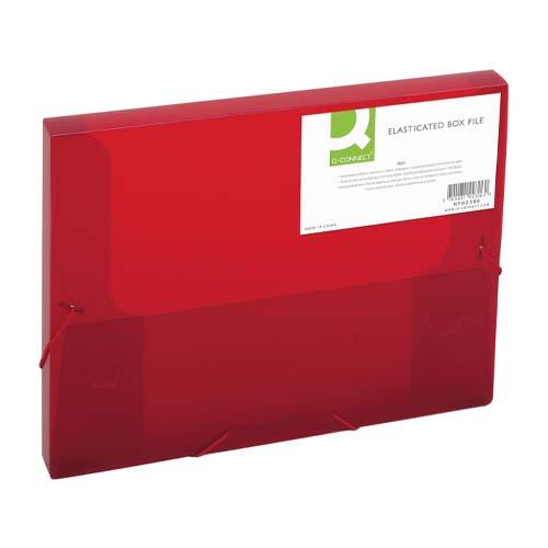 Q-CONNECT elastobox, met elastieken, A4, rug 25 mm, rood