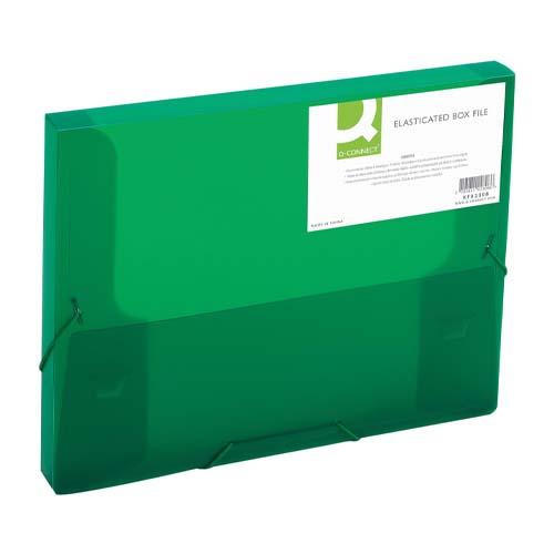 Q-CONNECT elastobox, met elastieken, A4, rug 25 mm, groen