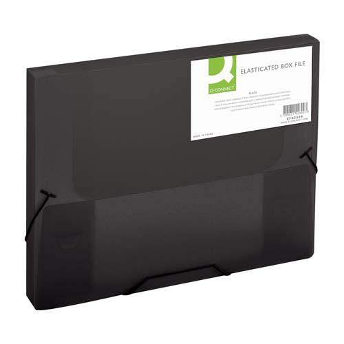 Q-CONNECT elastobox, met elastieken, A4, rug 25 mm, zwart