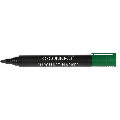Q-CONNECT flipchartmarker, 2-3 mm, ronde punt, met clip, groen