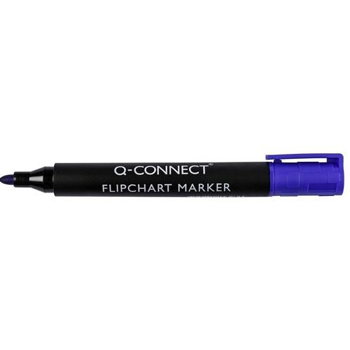 Q-CONNECT flipchartmarker, 2-3 mm, ronde punt, met clip, blauw