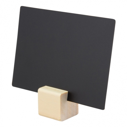 Securit krijtbordjes met teak houder, set van 6 stuks A7