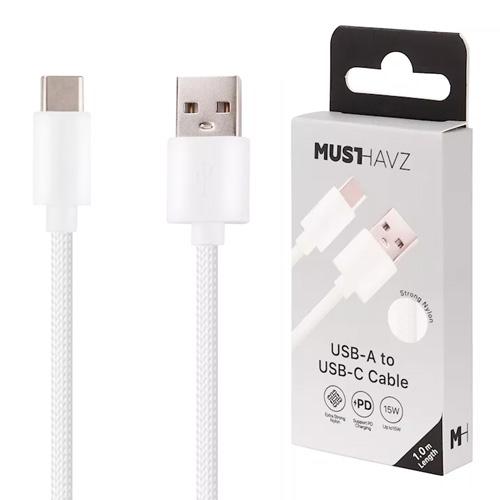 USB-A naar USB-C nylon kabel