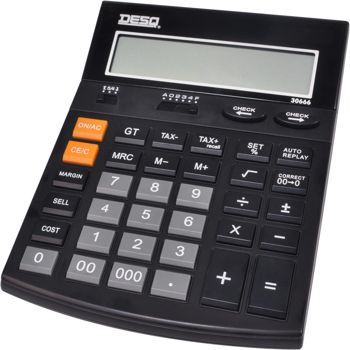 Desq bureaurekenmachine Heavy Duty 30666, Check & Correct, zwart