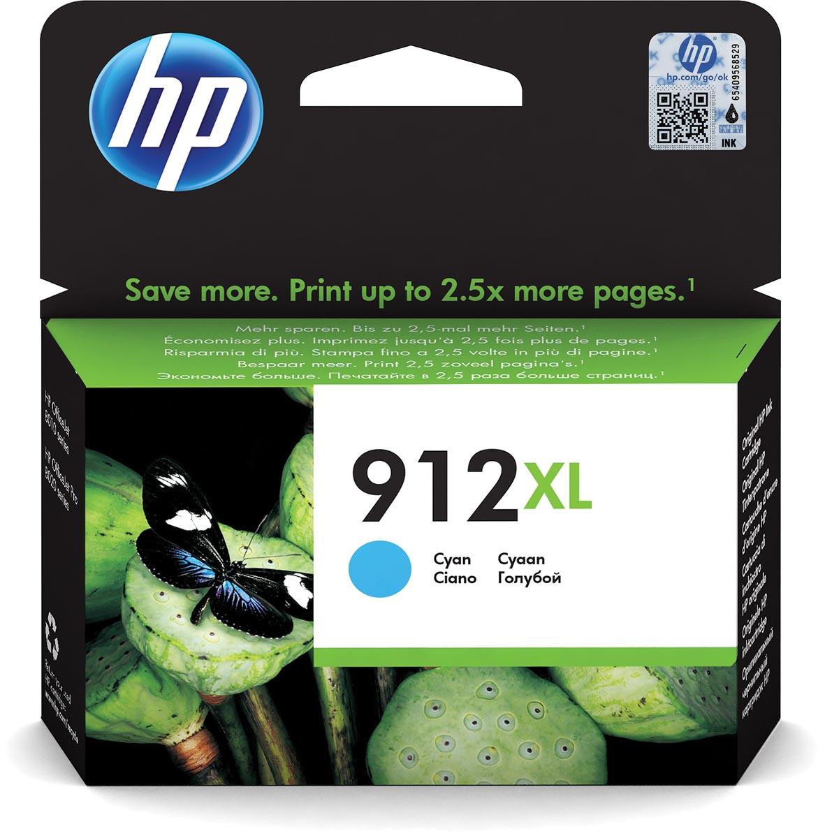 HP inktcartridge 912XL, 825 pagina's, OEM 3YL81AE#BGX, cyaan