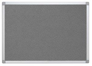 Q-CONNECT textielbord, met aluminium frame, 60 x 90 cm, grijs
