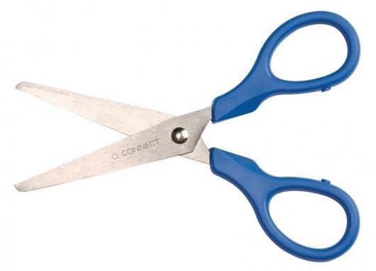 Q-CONNECT schaar, 13 cm, symmetrische ogen, op blister