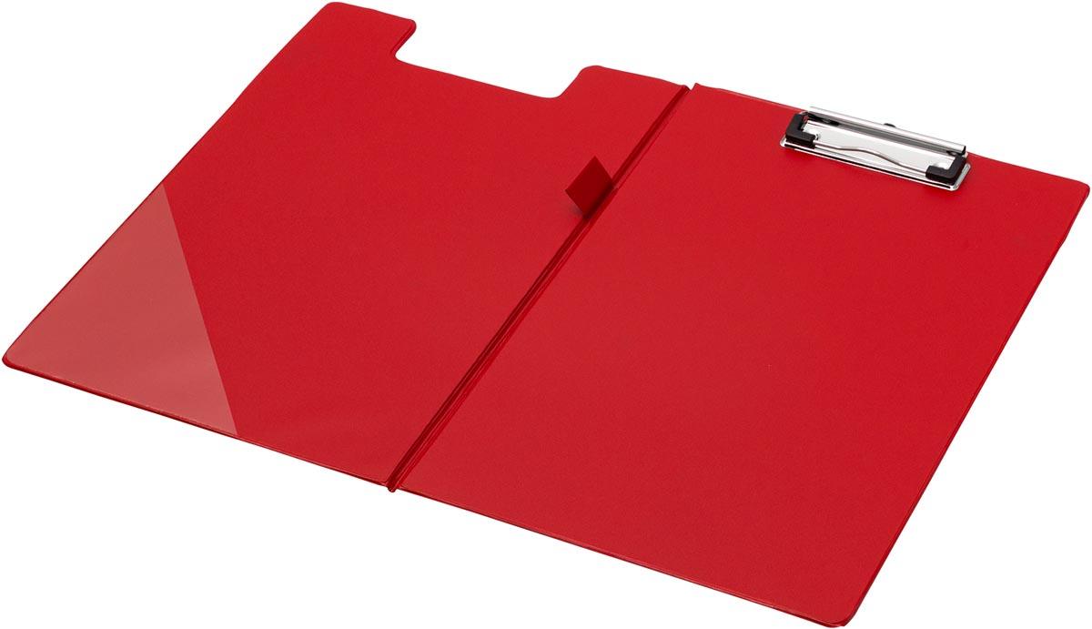 Q-CONNECT klemplaat, PP, ft A4, dubbel, rood
