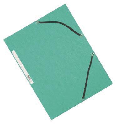 Q-CONNECT elastomap, A4, 3 kleppen en elastieken, karton, groen