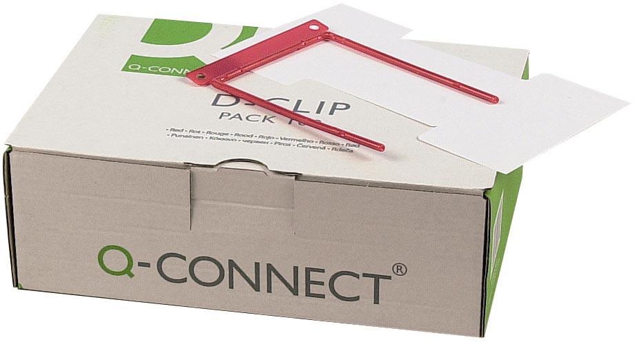 Q-CONNECT archiefbinder D-clip, doos van 100 stuks, rood