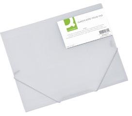 Q-CONNECT elastomap, A4, 3 kleppen en elastieken, transparant PP, transparant