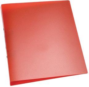 Q-CONNECT ringmap, PP, 2 ringen, 25 mm, transparant rood