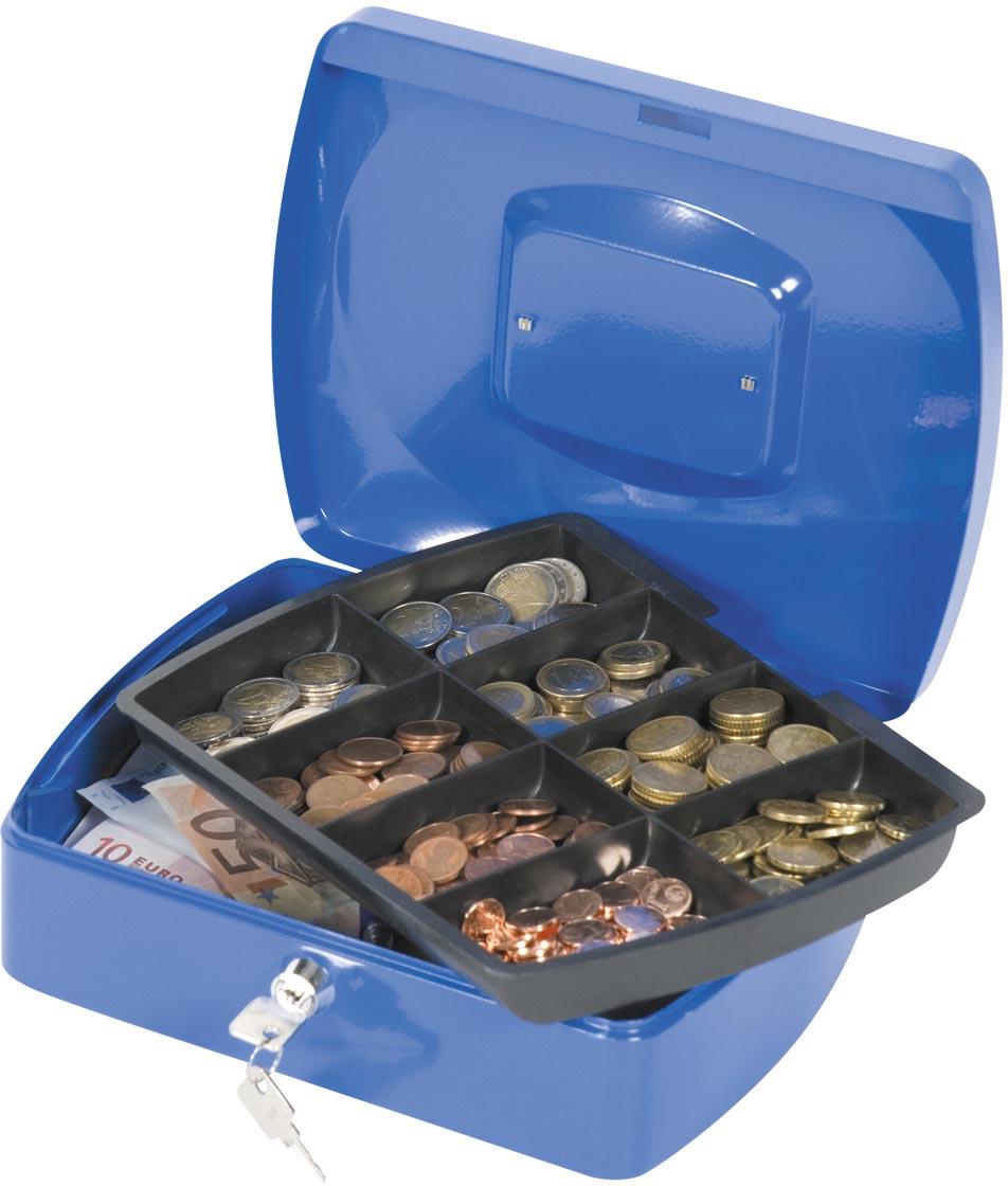 Q-CONNECT geldkoffer, 255 x 200 x 85 mm, blauw