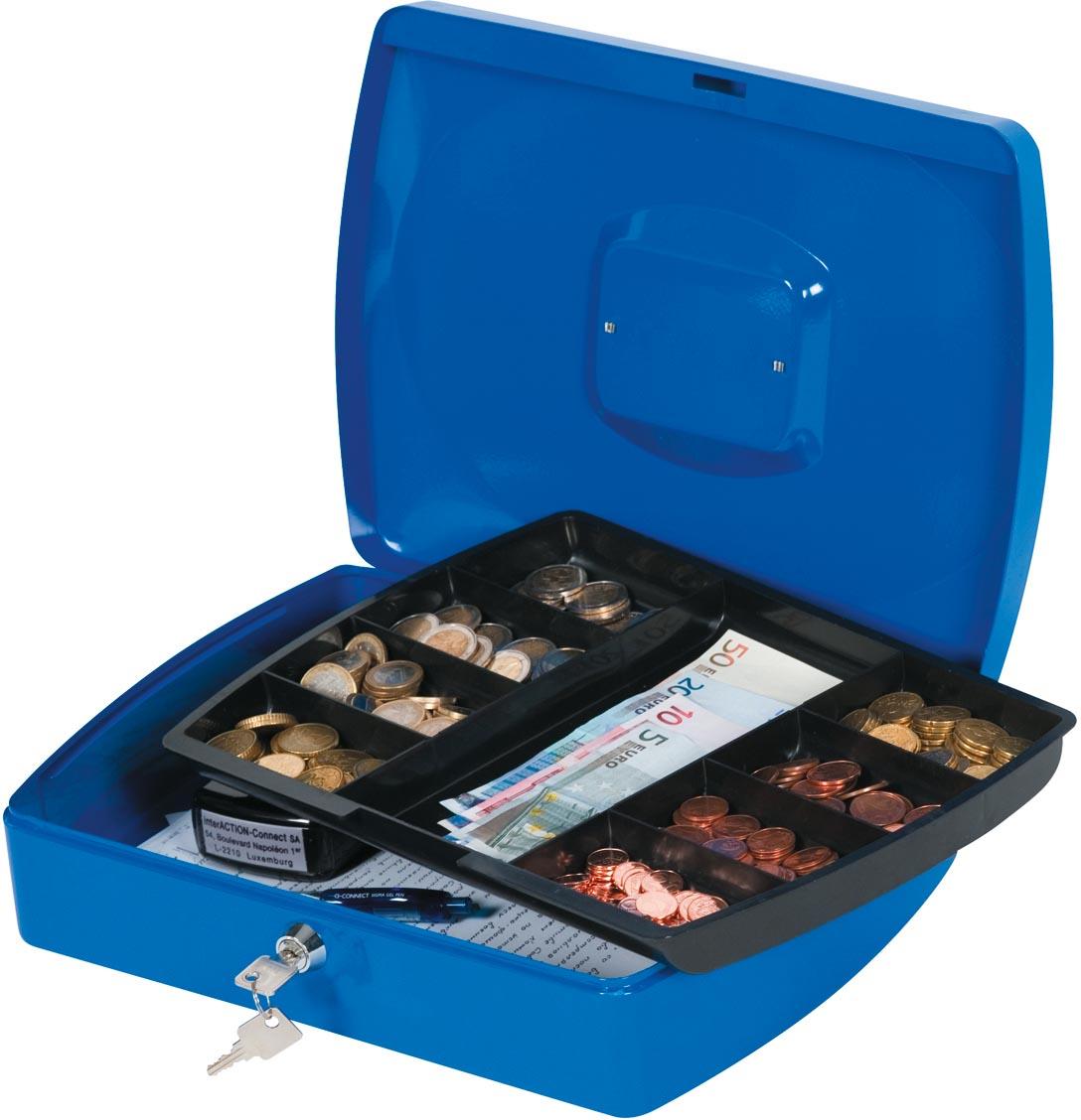 Q-CONNECT geldkoffer, 325 x 235 x 85 mm, blauw