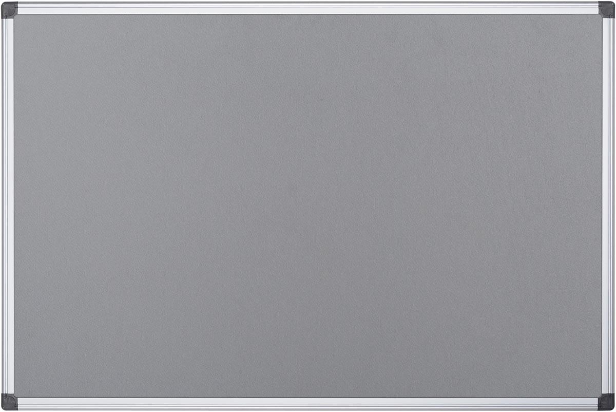 Q-CONNECT textielbord met aluminium frame 60 x 45 cm grijs
