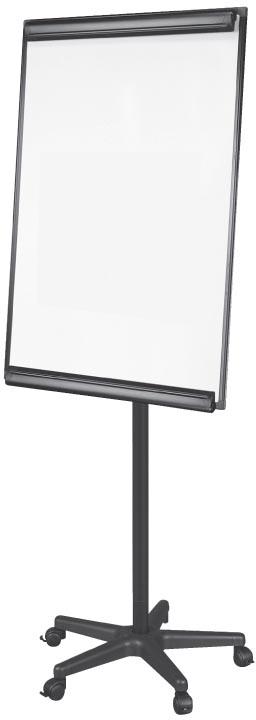 Q-CONNECT flipchart, magnetisch, met 5 wielen, zwart