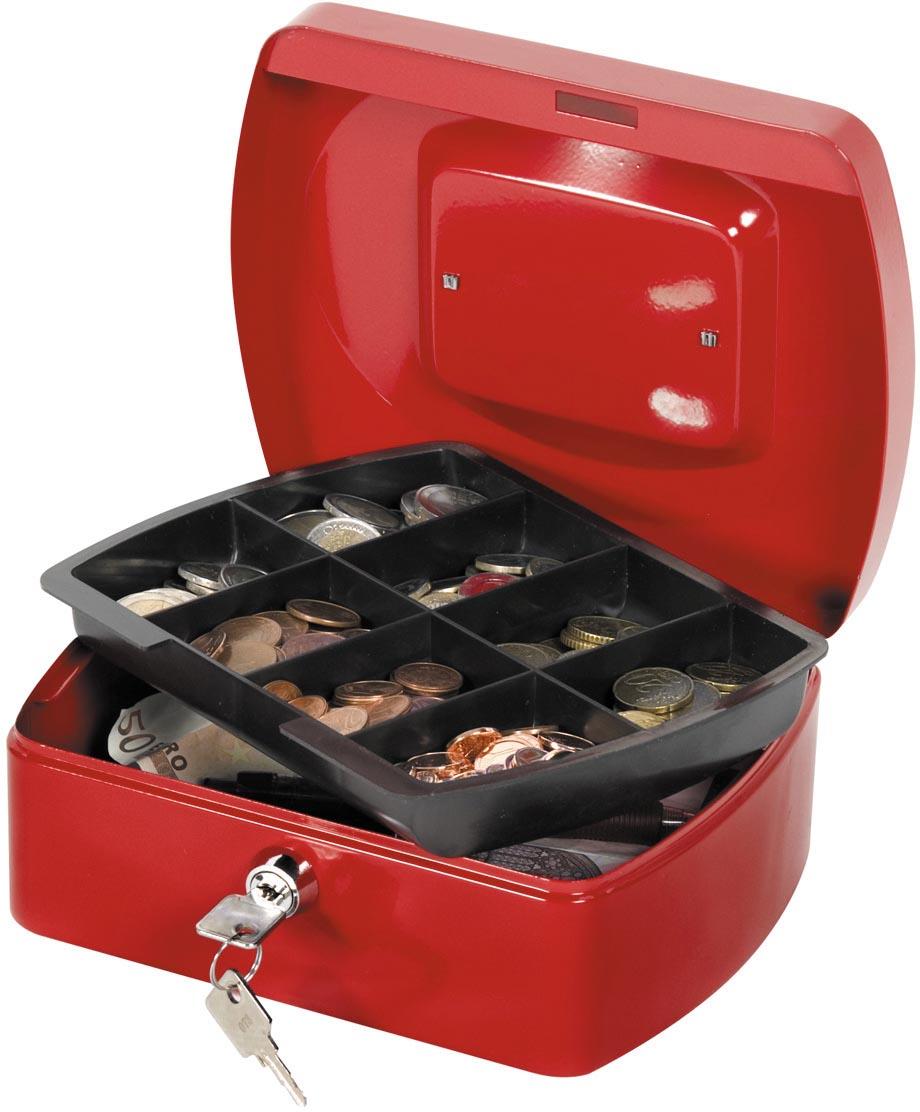 Q-CONNECT geldkoffer, 205 x 160 x 85 mm, rood