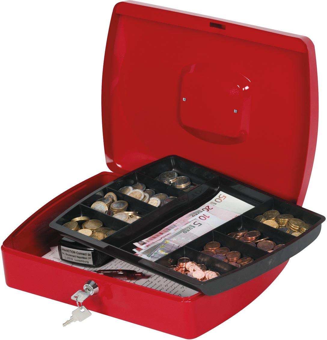 Q-CONNECT geldkoffer, 325 x 235 x 85 mm, rood