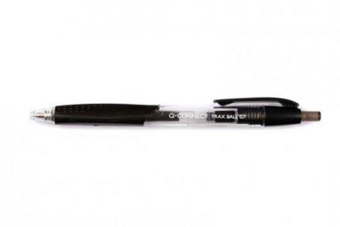 Q-CONNECT balpen, met grip, medium punt, zwart