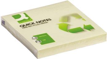 Q-CONNECT Quick Notes Recycled, ft 76 x 76 mm, 100 vel, geel