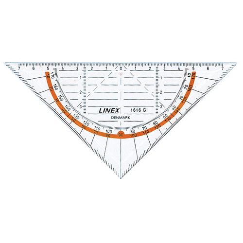 Linex geodriehoek 1616G, 16 cm