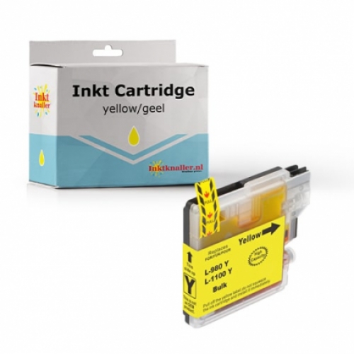 Huismerk voor Brother LC-1100Y inktcartridge geel 18 ml.