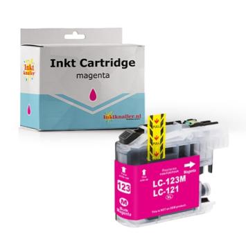 Huismerk voor Brother LC123M inktcartridge 10 ml. magenta met chip - inktknaller