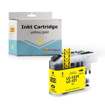 Huismerk voor Brother LC123Y inktcartridge 10 ml. geel met chip - inktknaller