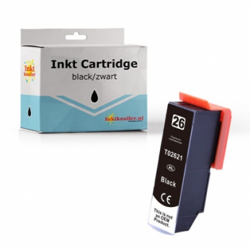 Huismerk Epson T2621 (26XL) 21 ml. inktcartridge zwart HC