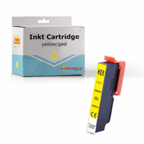 Huismerk Epson T2634 (26XL) 10 ml. inktcartridge geel HC