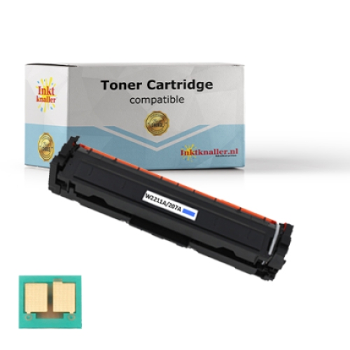 Huismerk vervangt HP W2211A - 207A toner cyaan met chip