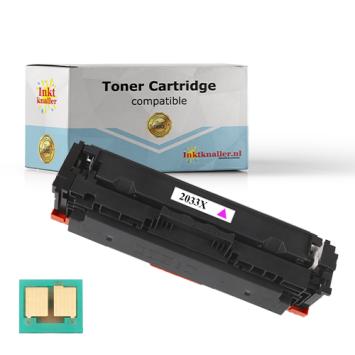 Huismerk vervangt HP W2033X-415X toner magenta met chip - 6.000 pag.