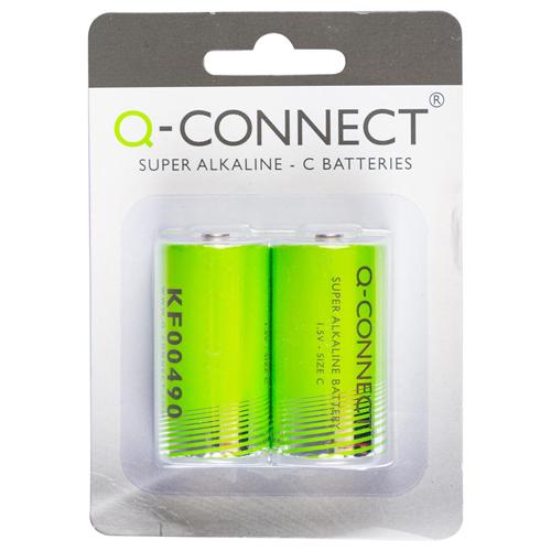 Q-CONNECT batterij, alkaline, C,blister van 2 stuks