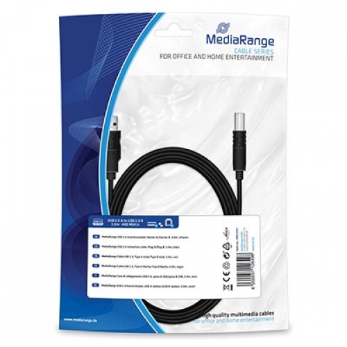 MediaRange USB 2.0- printerkabel 3 meter