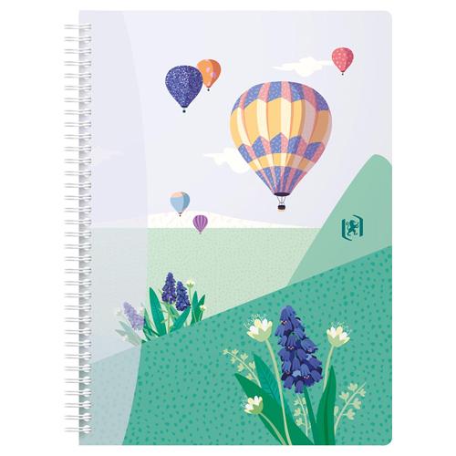 Oxford Horizons spiraalschrift, ft B5, 120 bladzijden, geruit 5 mm, geassorteerde kleuren