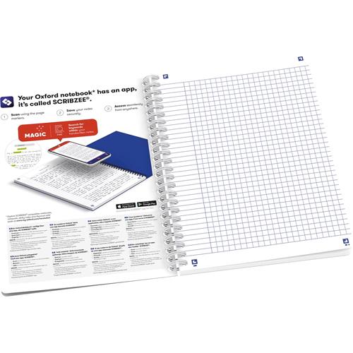 Oxford Horizons spiraalschrift, ft B5, 120 bladzijden, geruit 5 mm, geassorteerde kleuren